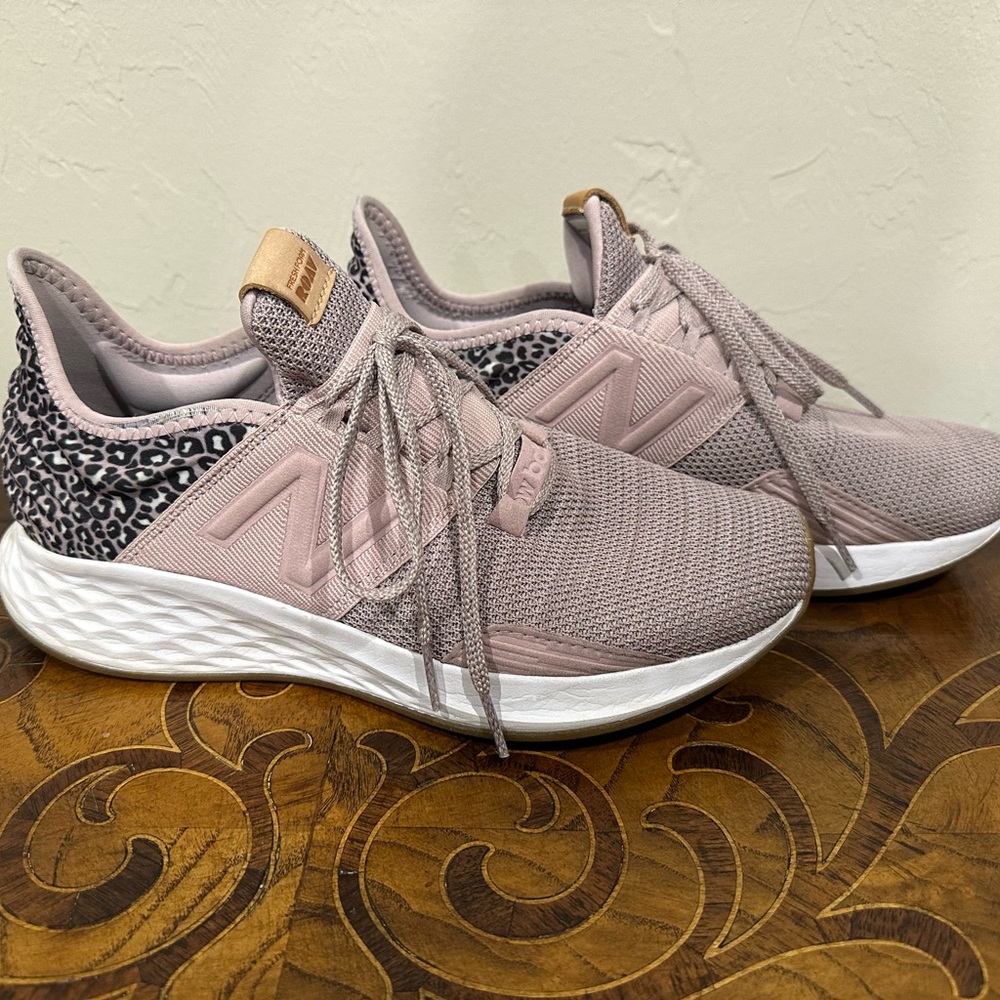 New Balance Women's Mauve and Leopard Print Sneakers